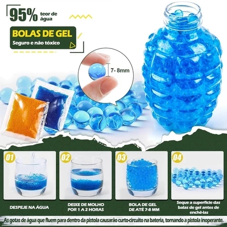Arma Elétrica Lança Bolinhas De Gel Com Bolinhas blaster Arminha de Gel - 3