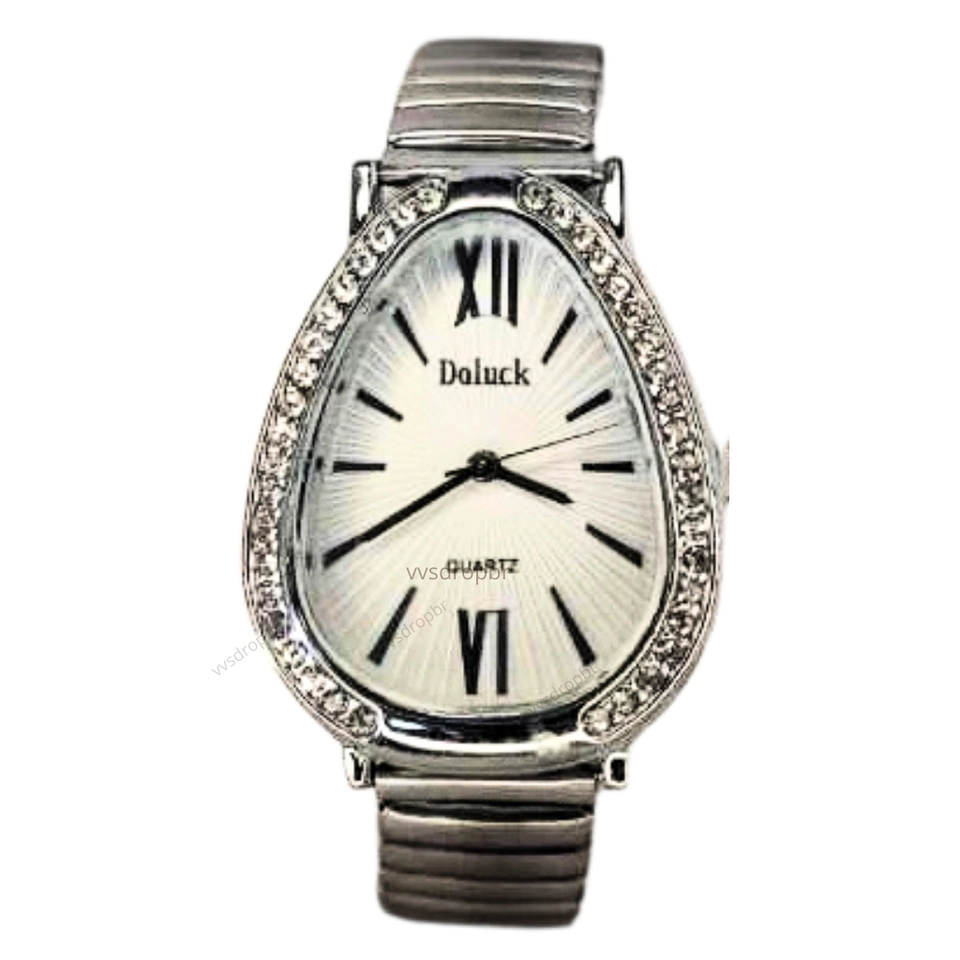 Relógio Feminino Elegante com Pulseira Elástica Estilo Cobra – Com Strass - imagem 5