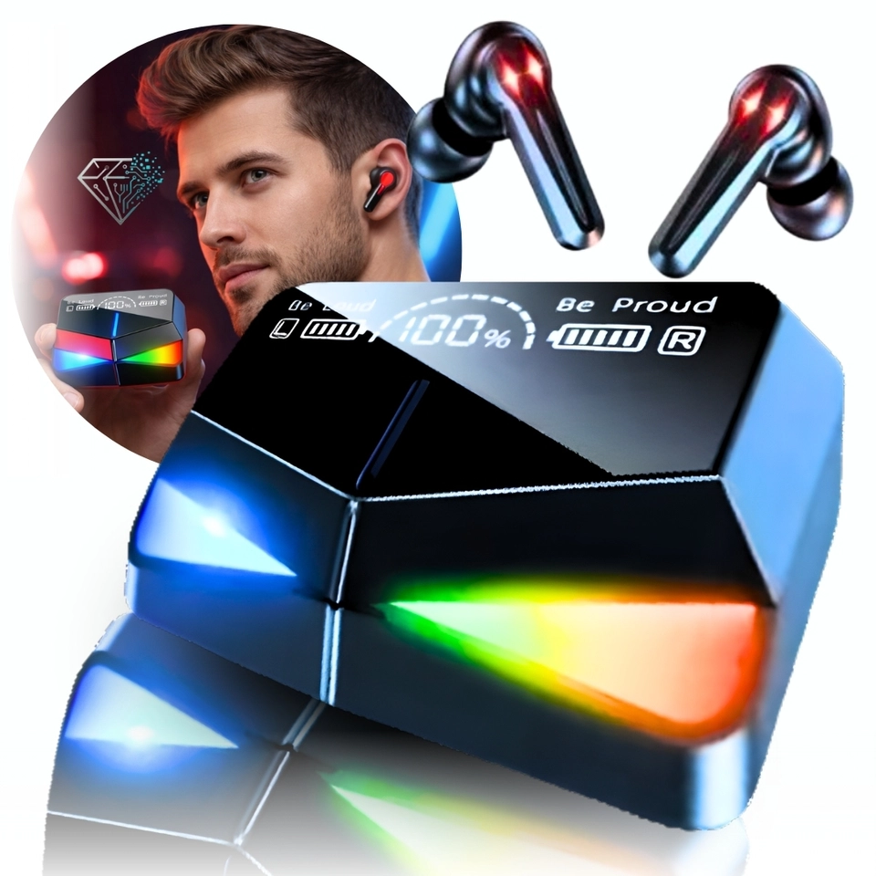 Fone De Ouvido M28 TWS Sem Fio Bluetooth Esportivo Gamer Som Estéreo Display Digital LED - imagem 1
