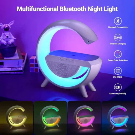 Caixinha De Som G-speaker smart Carregador Indução Altofalante Bluetooth Android e IOS Luminaria - 4