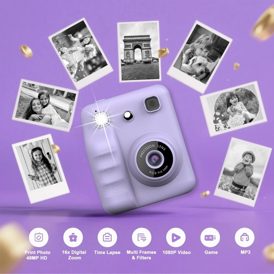 Camera Infantil Digital Filmadora Infantil Mini Maquina Fotografica Infantil Fotografa E Filma Tira Foto De Verdade - 8
