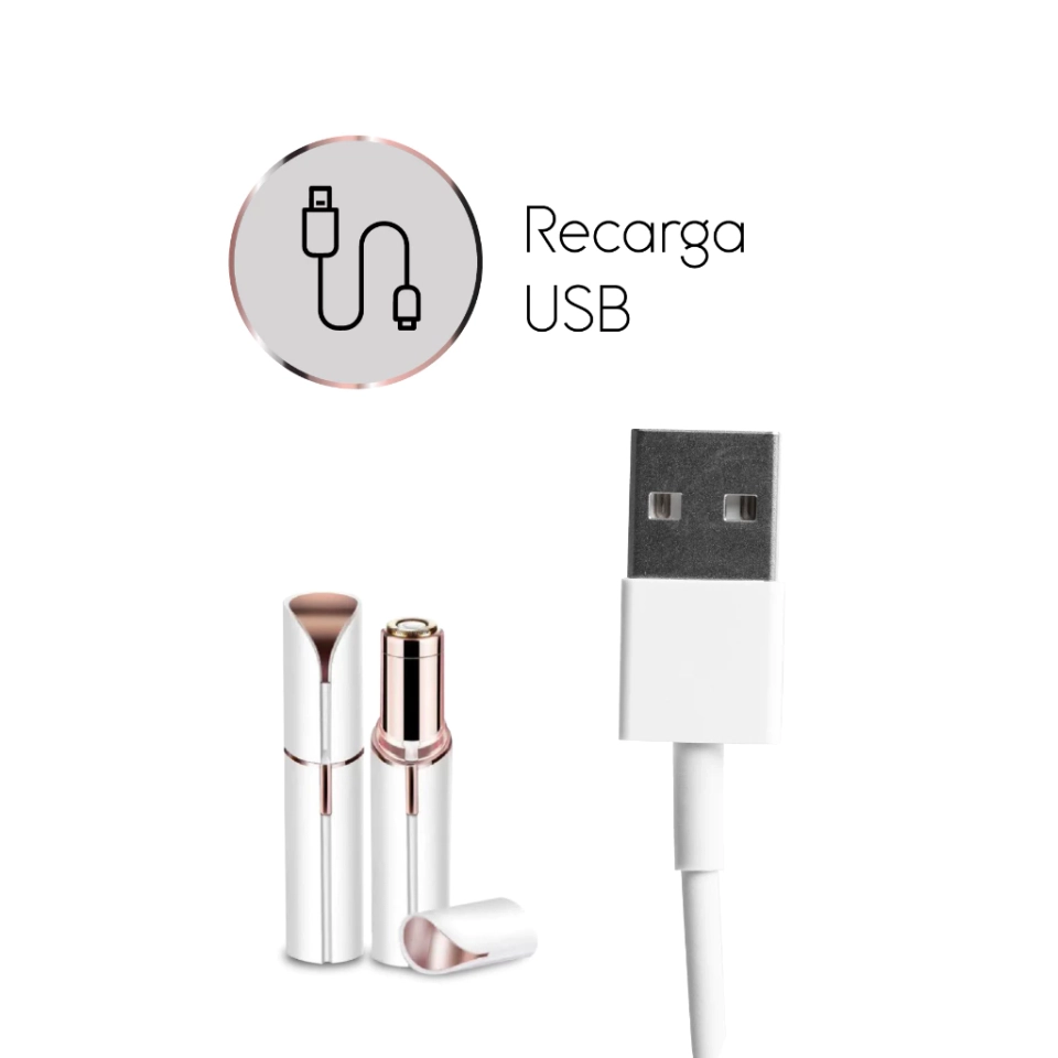 Depilador Elétrico Batom Indolor Portátil Facial Touch Removedor de Pêlos Indesejados Recarregável - 4