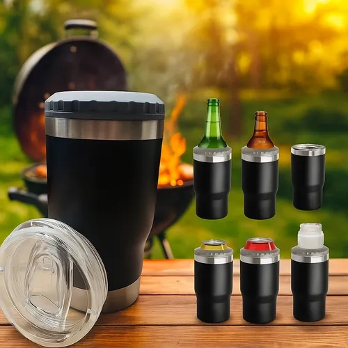 Copo Térmico Long Neck 420ml Cerveja Latinha Abridor Inox - 4