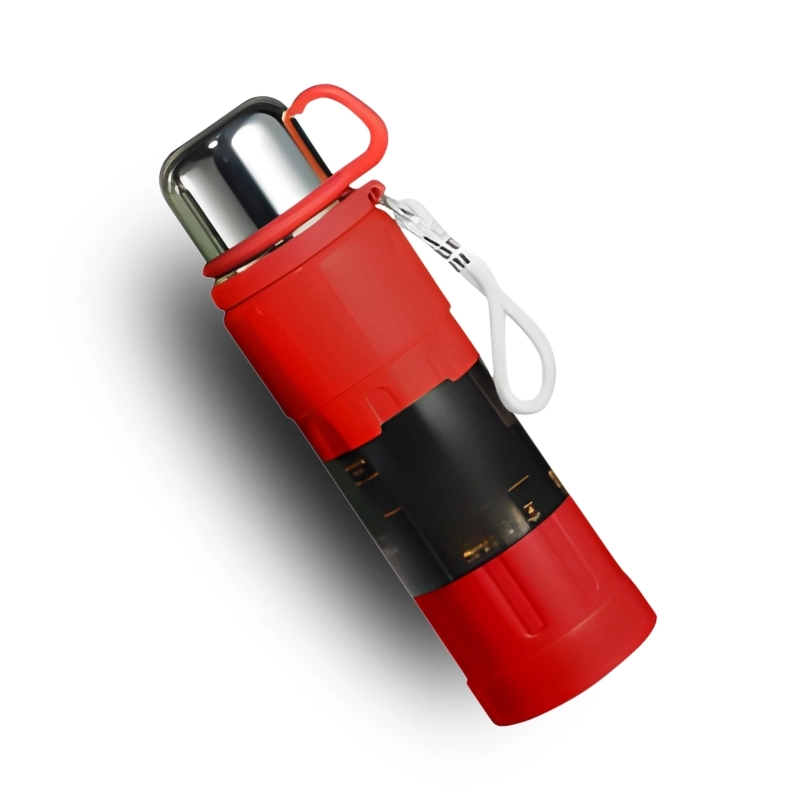Garrafa Térmica 800ml Inox Premium com Tampa Copo e Alça de Silicone – Mantém Quente ou Frio - 7