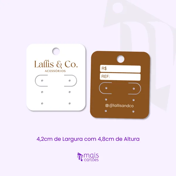 Tag para Trio de Brincos 4,2x4,8cm
