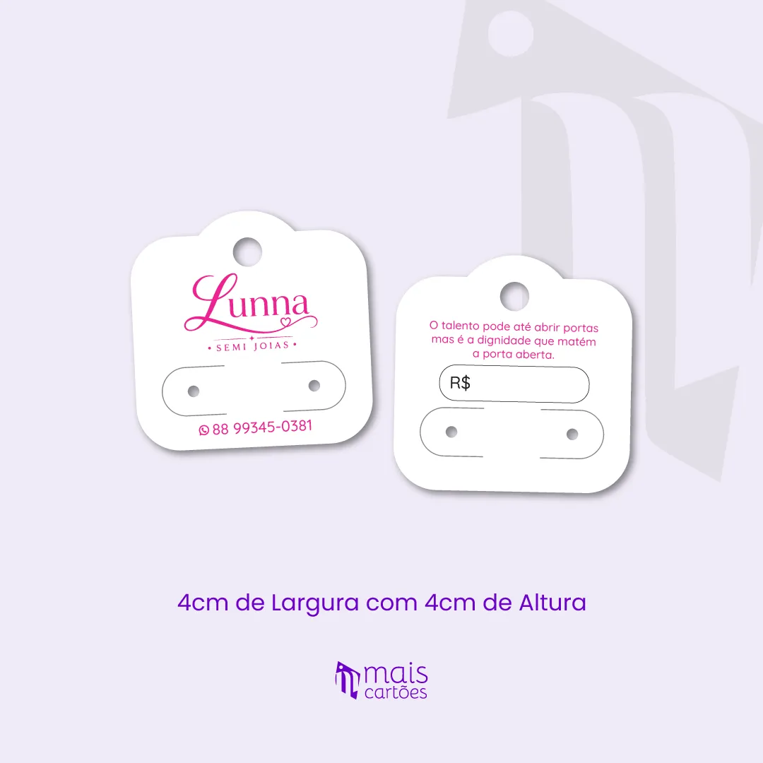 Tag Capelinha para Brincos 4x4cm