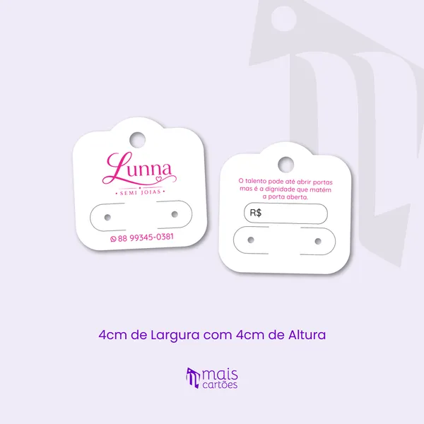 Tag Capelinha para Brincos 4x4cm