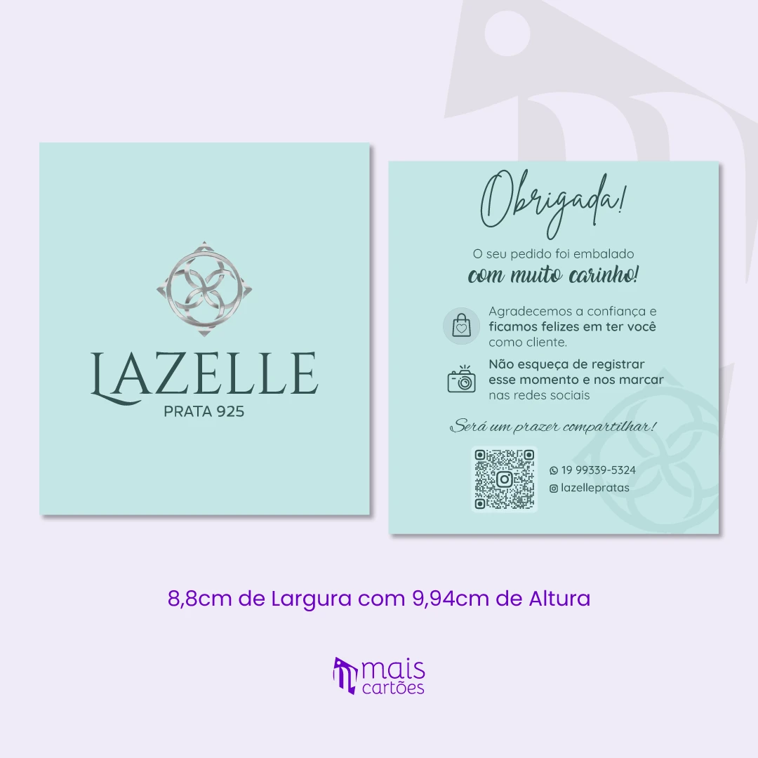 Cartão de Agradecimento 8,8x9,94cm - 1