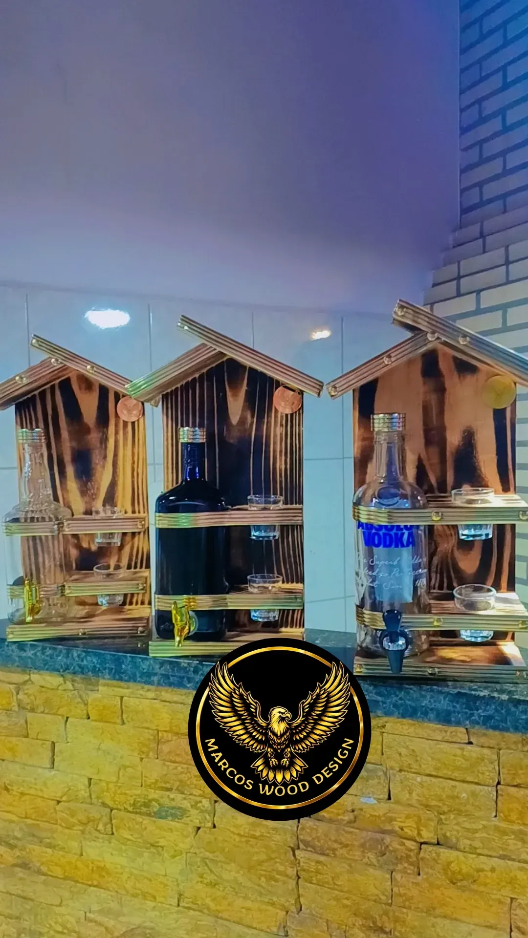 Porta-Bebidas Premium em Madeira Pinus - 4