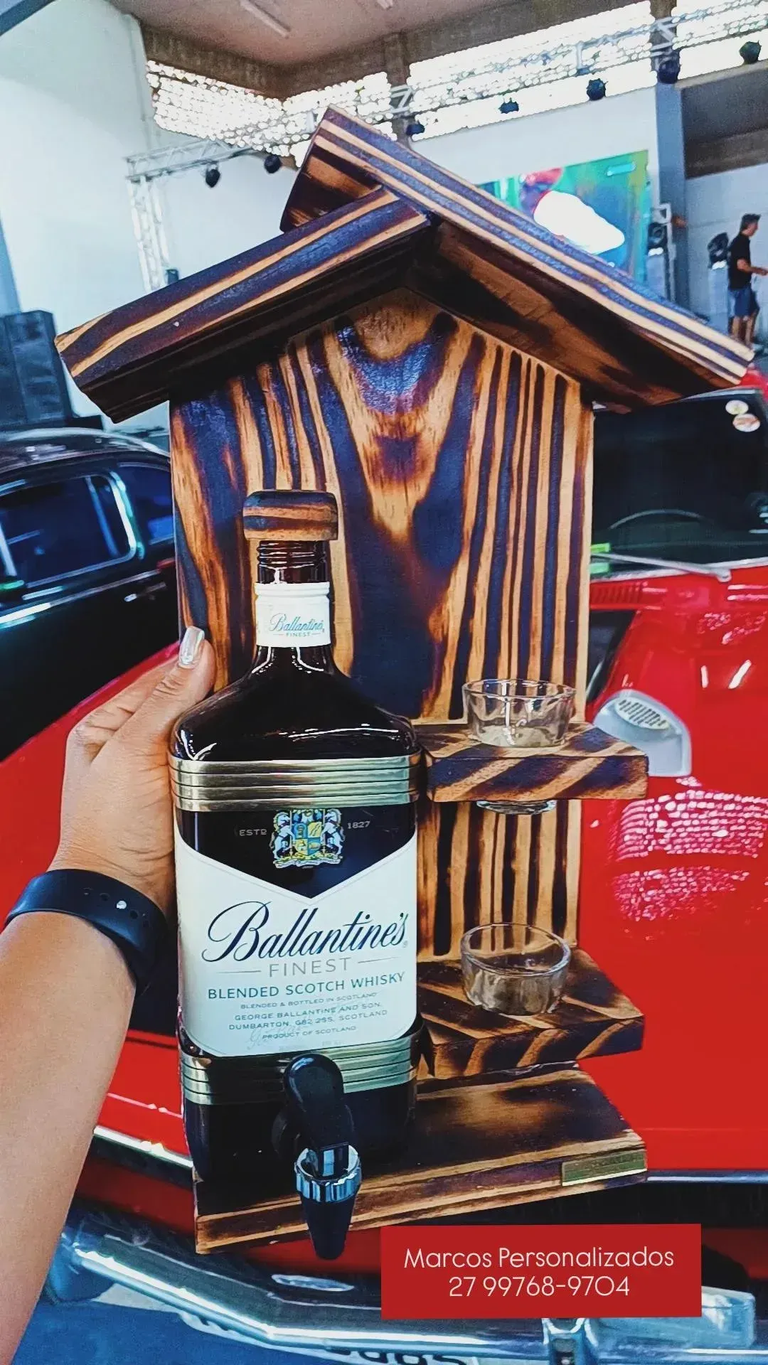Porta-Bebidas Premium em Madeira Pinus - 5