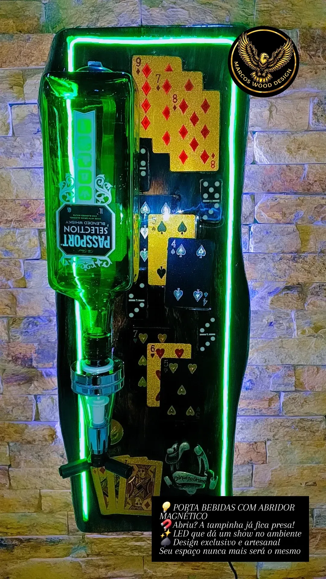 Porta-Bebidas Premium com Dosador, Abridor Magnético e Iluminação LED - 2