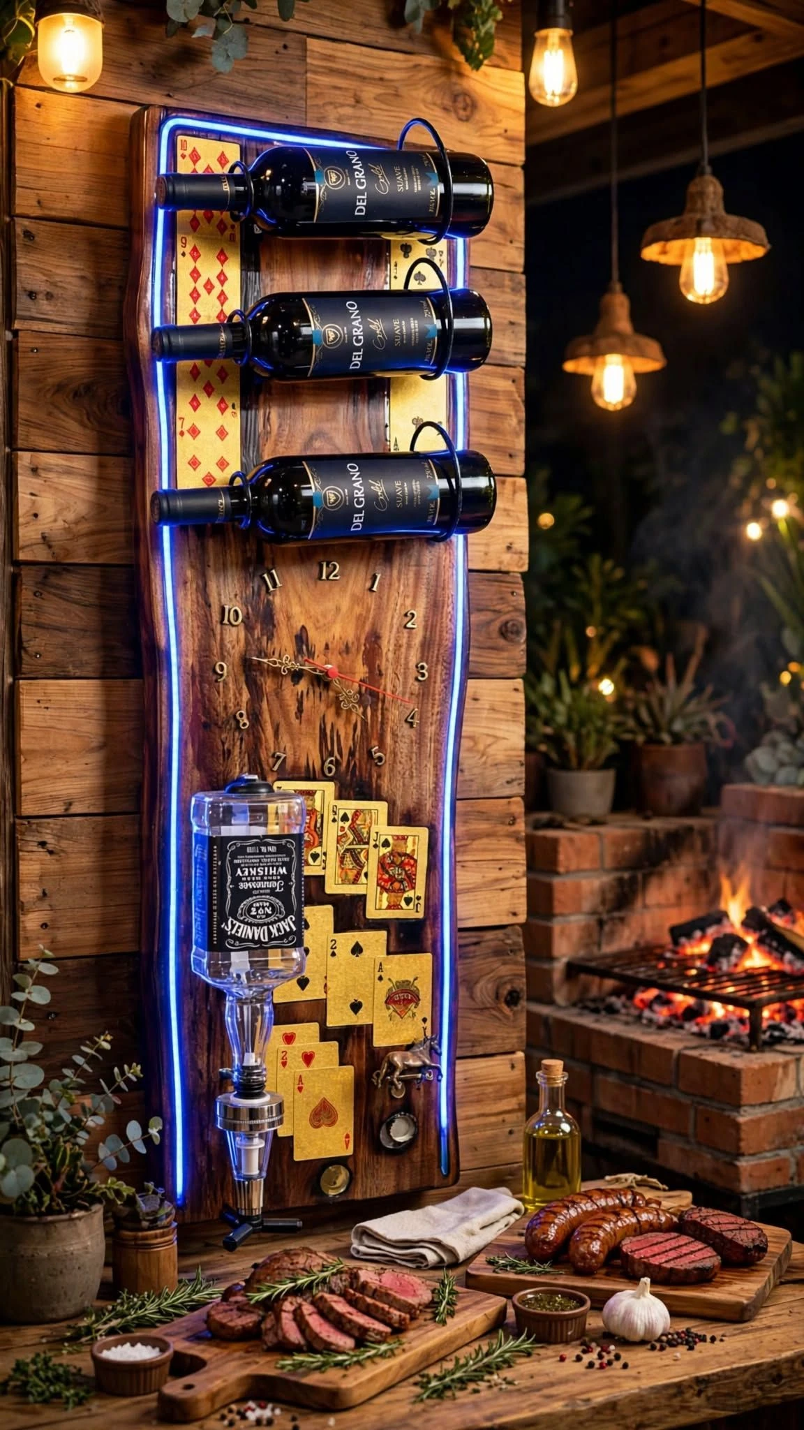 Adega Premium Design Baralho e Dominó com LED Azul - 4