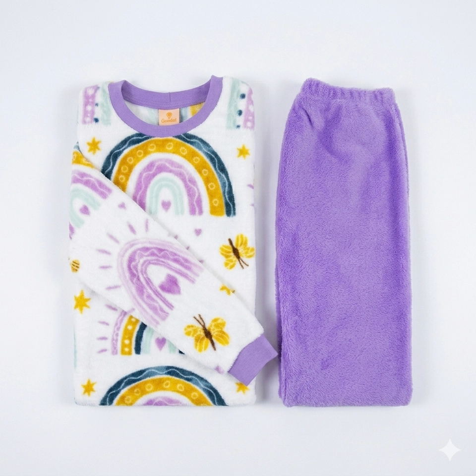 Conjunto Fleece Peluciado Borboleta 