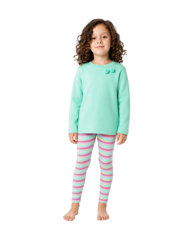 Conjunto Homewear Fleece c/ Molecotton Pompom