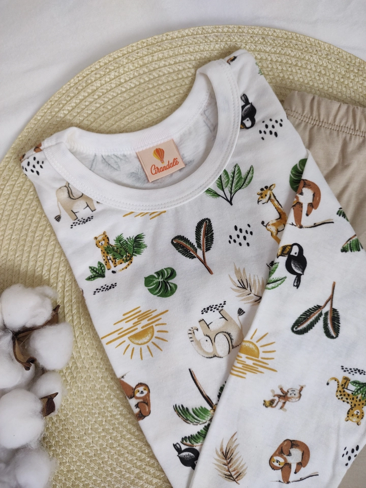 Conjunto Homewear Unissex Fauna Areia - 3