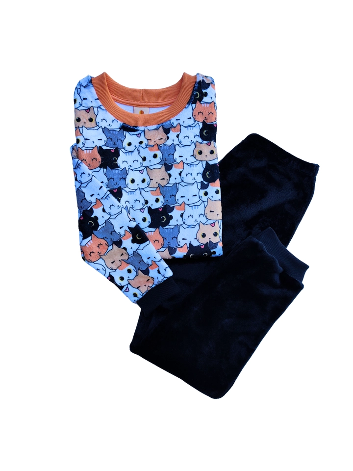 Conjunto Unissex Fleece Peluciado Premium Gatinhos