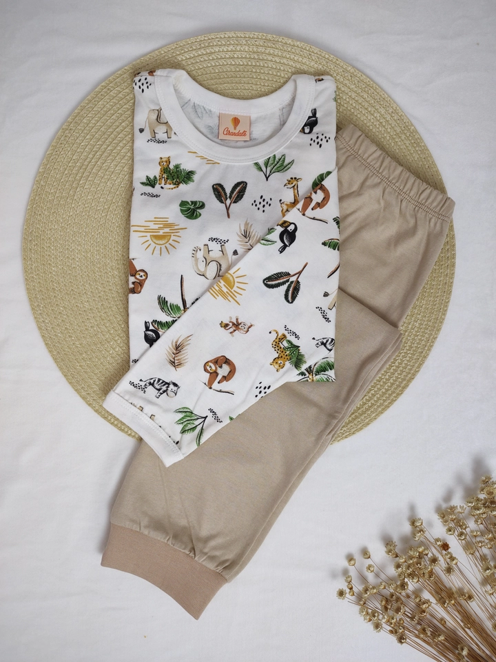 Conjunto Homewear Unissex Fauna Areia - 2