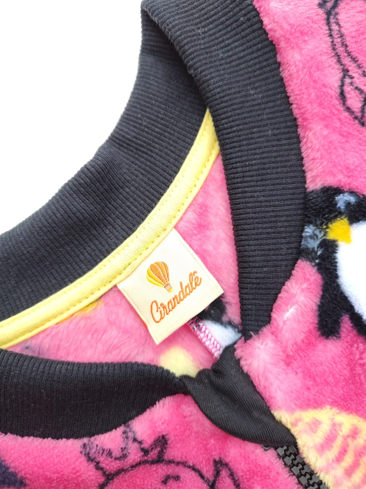 Macacão Fleece Peluciado Pinguim Pink  - 2