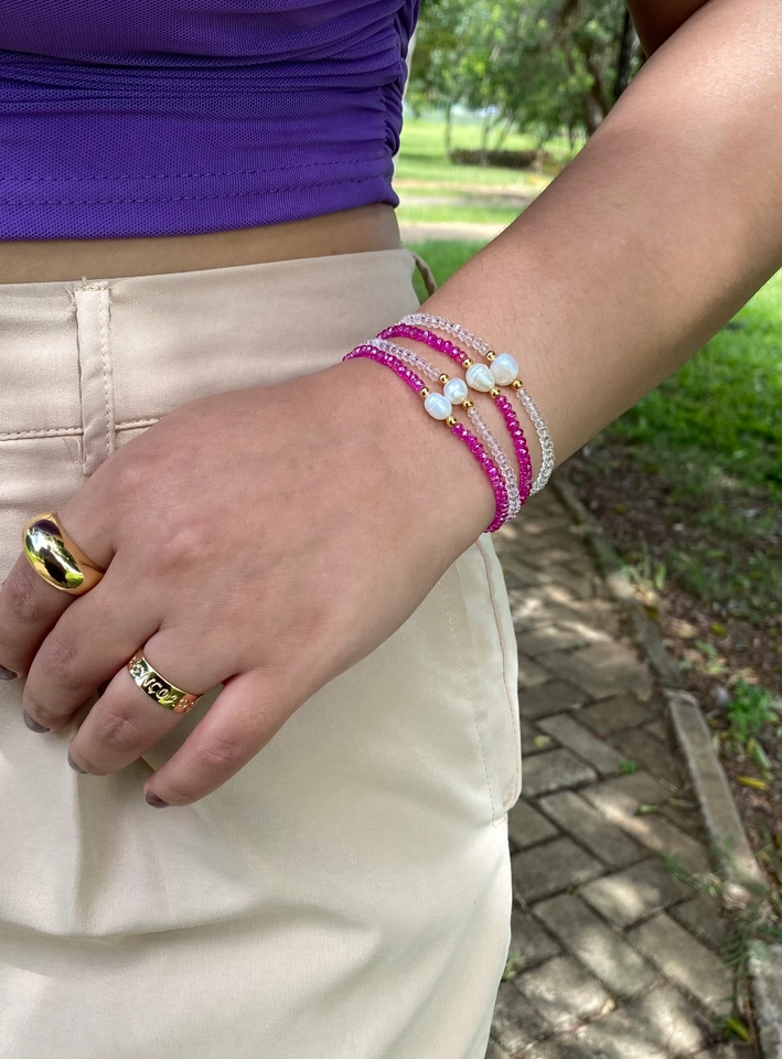 Pulseira Cristais com Pérola Barroca - 3