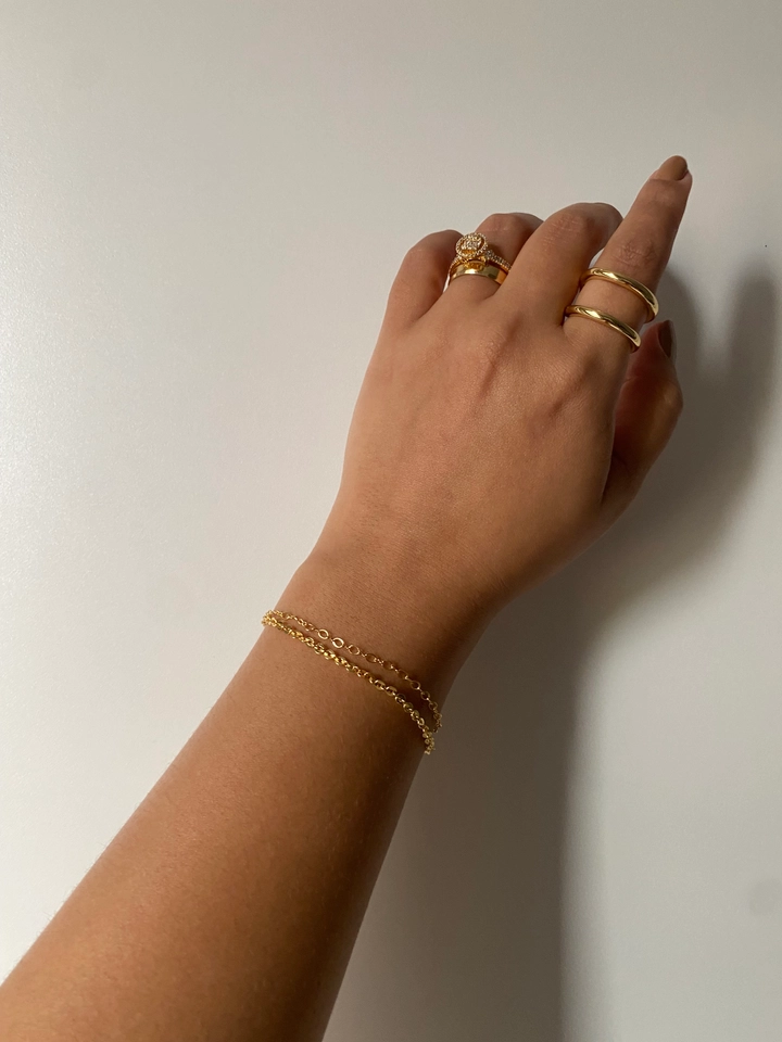 Pulseira Dupla Chapinhas Circulares - 4