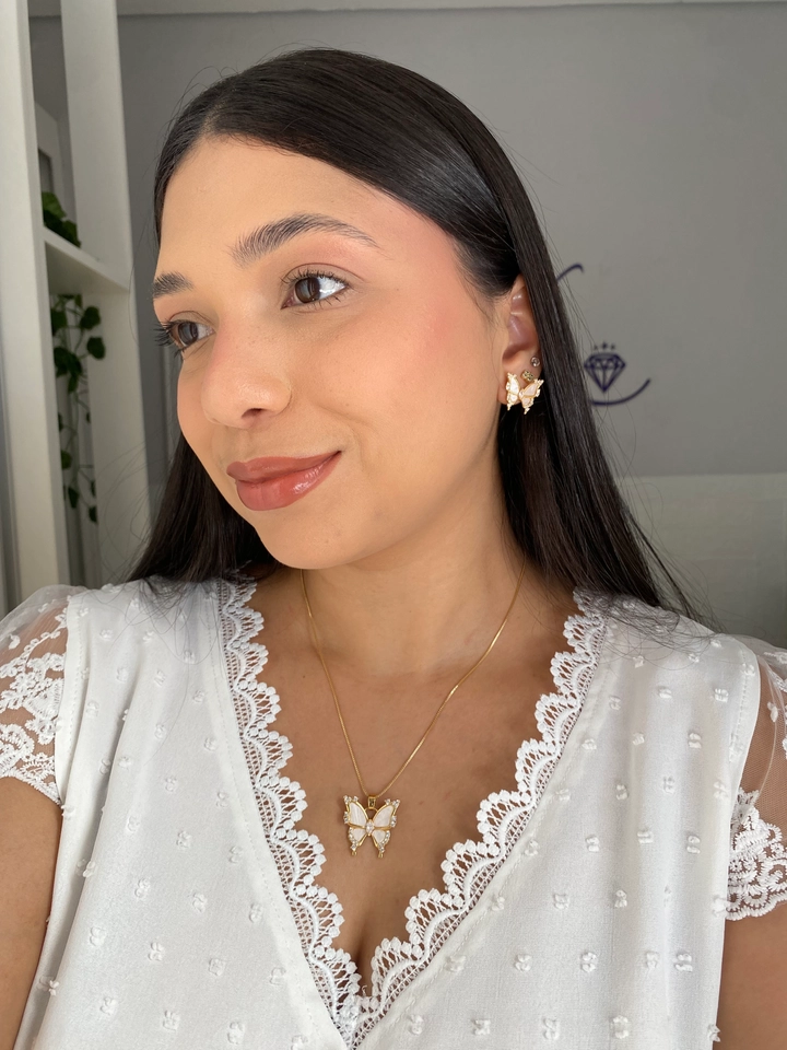 Colar Borboleta com Madre Pérola - 3