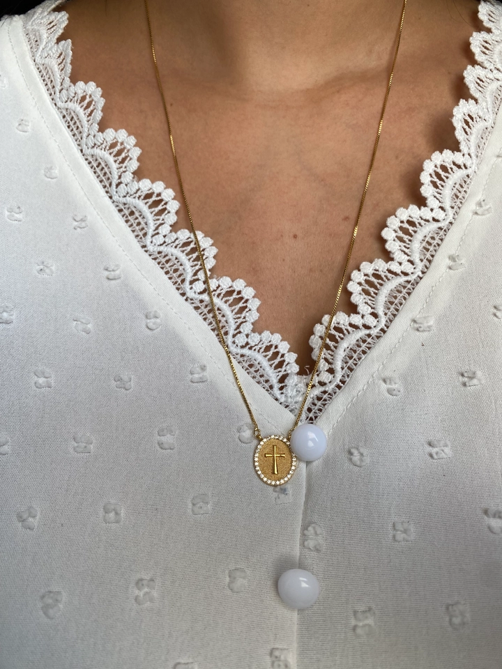 Colar Escapulário Nossa Senhora e Cruz - 5