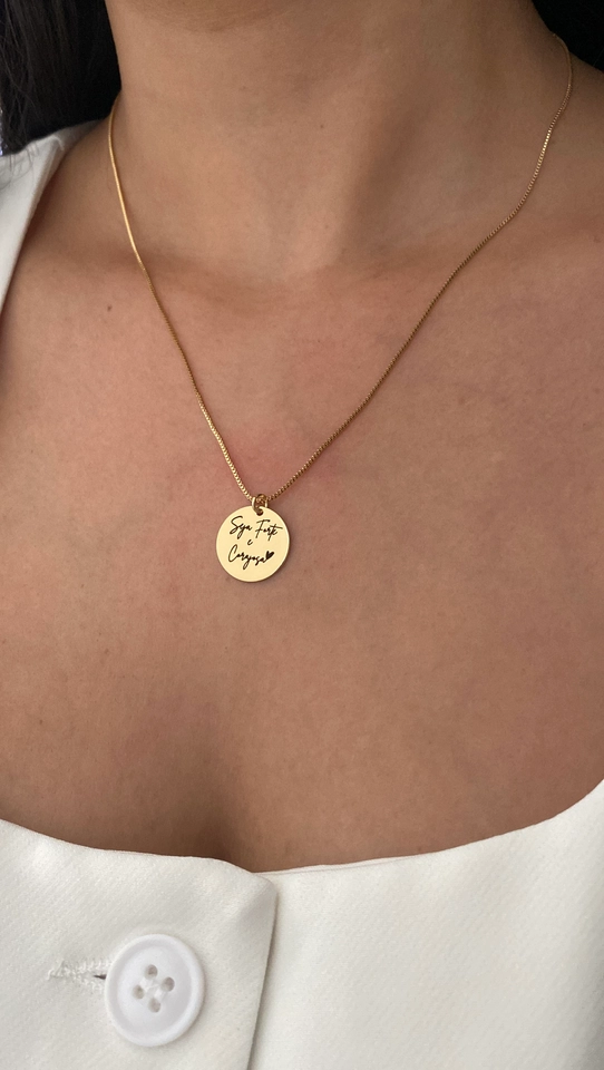 Colar Seja Forte e Corajosa Medalha 16mm