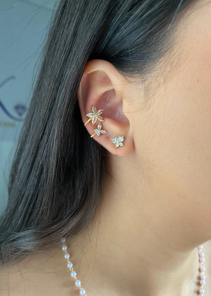 Piercing Fake Flor Cravejada - 3