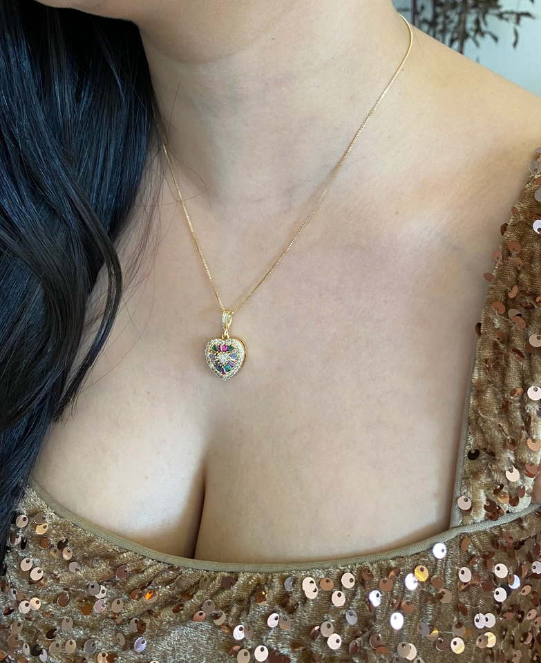 Conjunto Coração Cravejado Zircônias Baguetes - 5