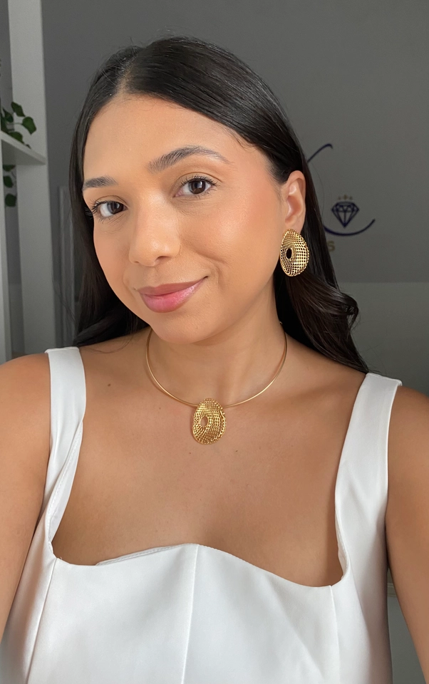 Conjunto Oval Vazado no Aro - 1