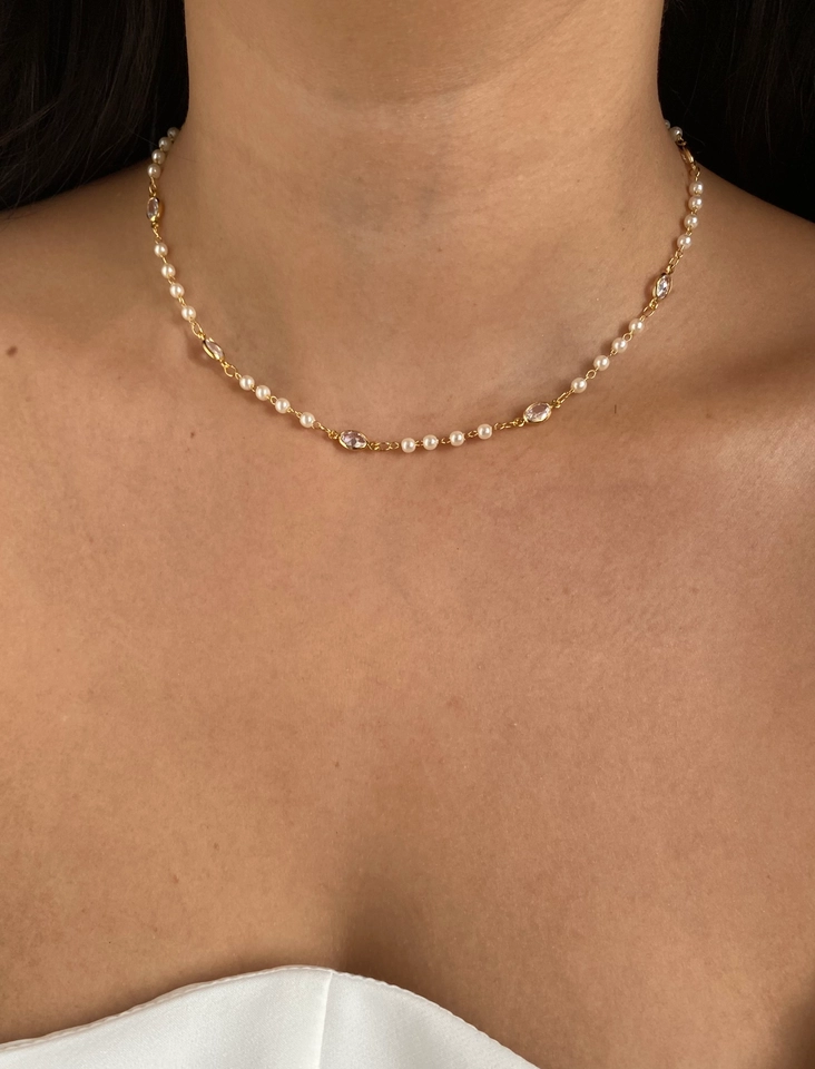 Choker Pérolas com Ponto de Luz - 1