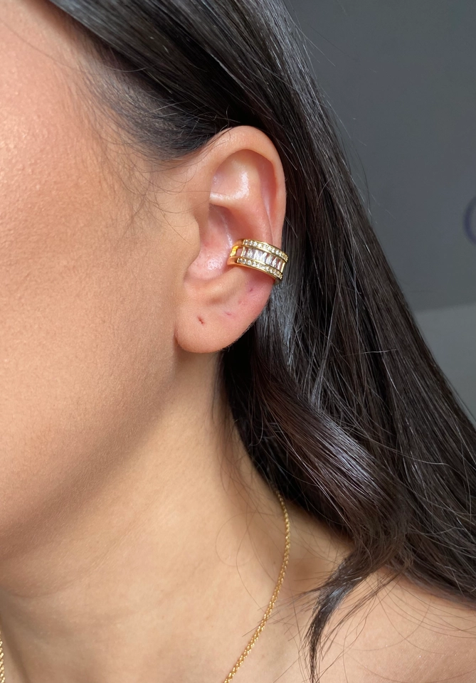 Piercing Fake 2 fios Cravejado Baguetes