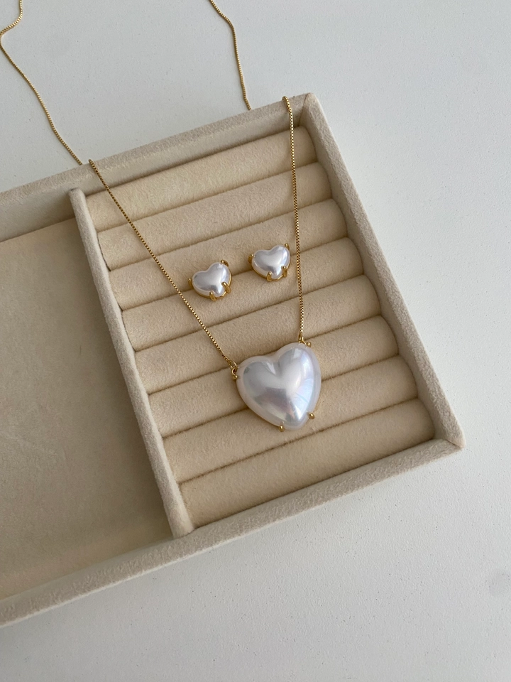 Conjunto Coração Pérola - 5