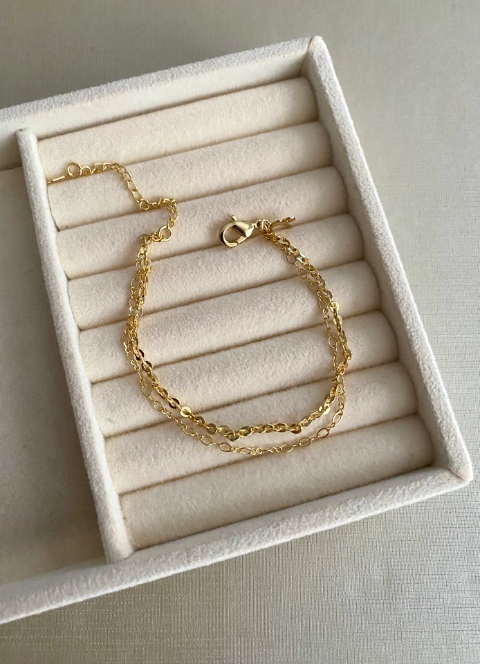 Pulseira Dupla Chapinhas Circulares - 2