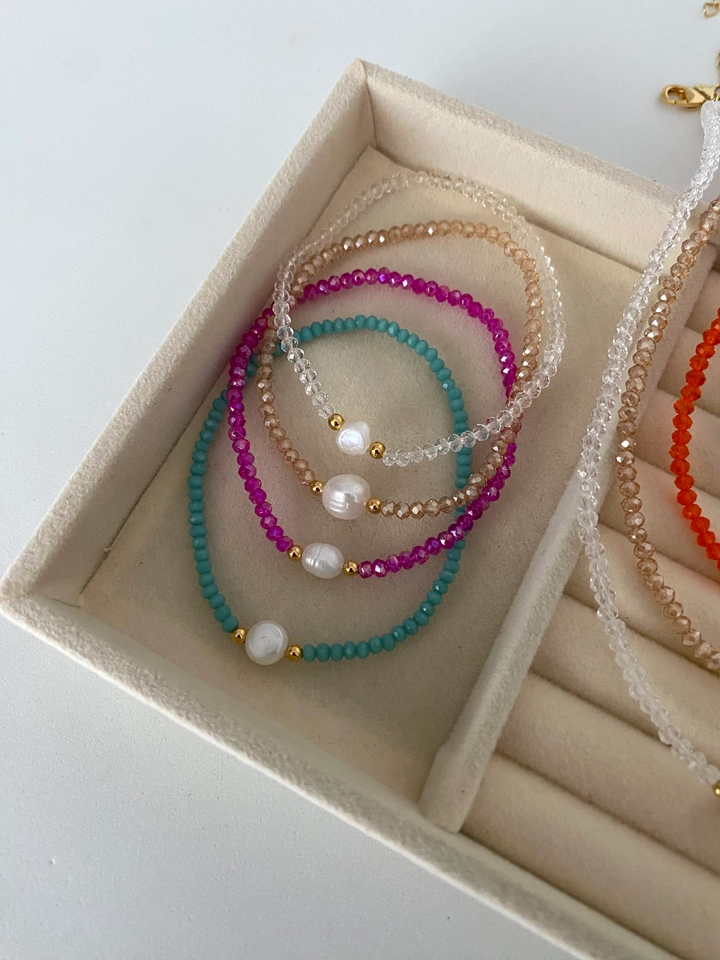 Pulseira Cristais com Pérola Barroca - 5