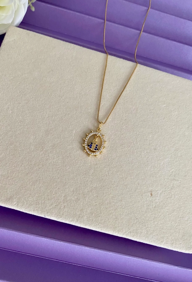 Colar Nossa Senhora Oval - 1