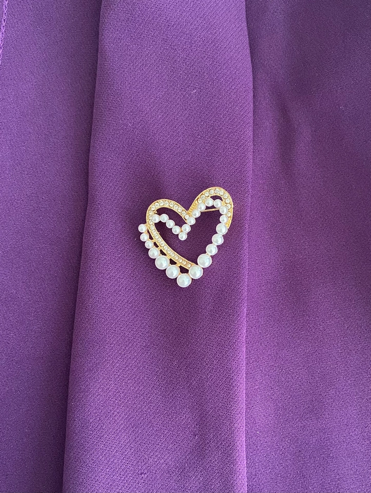 Broche Coração com Pérola (Biju) - 3