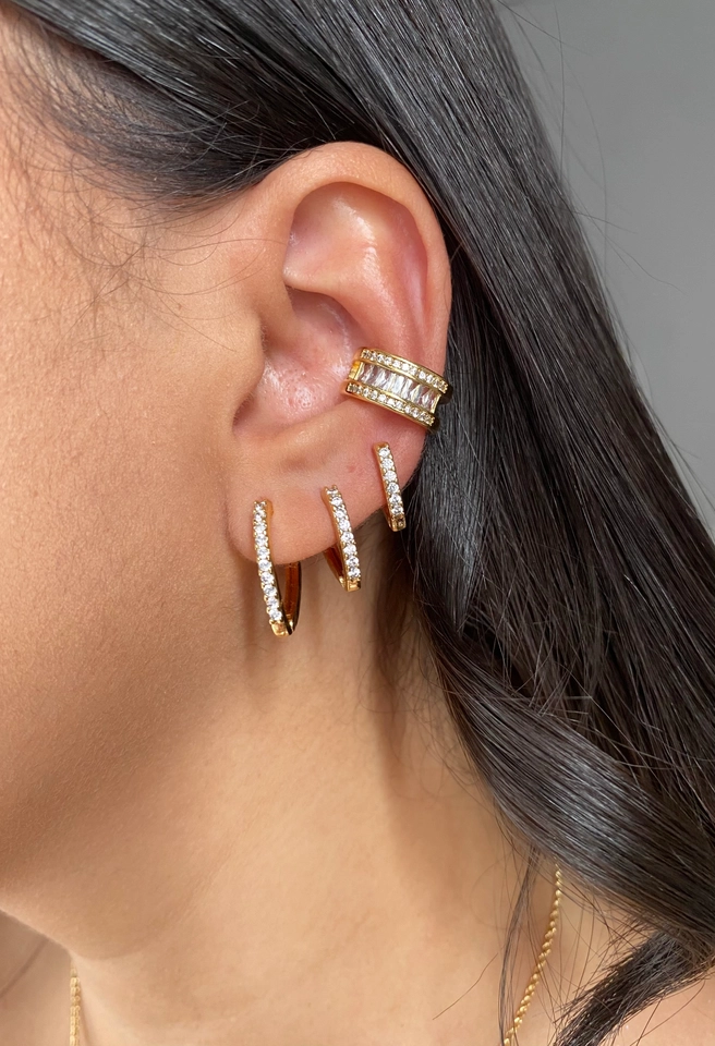 Piercing Fake 2 fios Cravejado Baguetes - 3