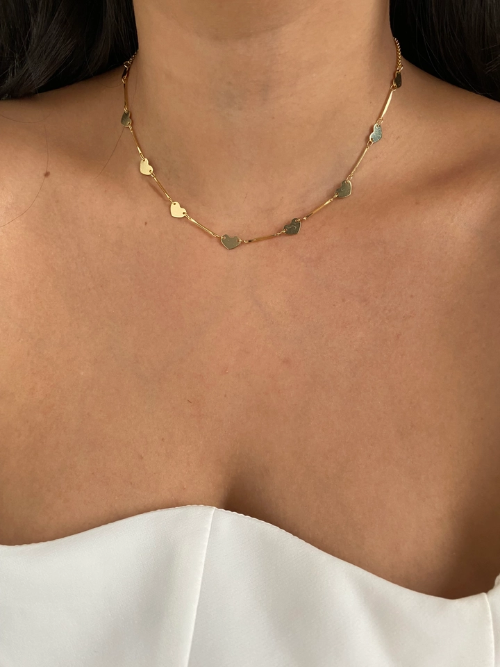Choker Chapas Coração - 5