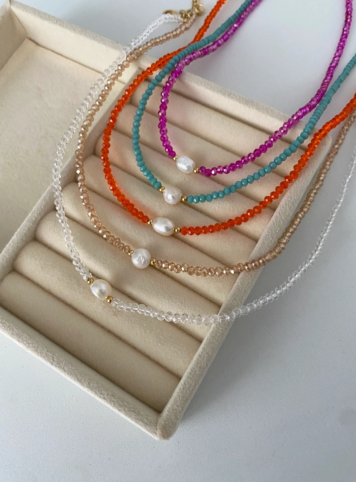 Choker Cristais com Pérola Barroca - 2