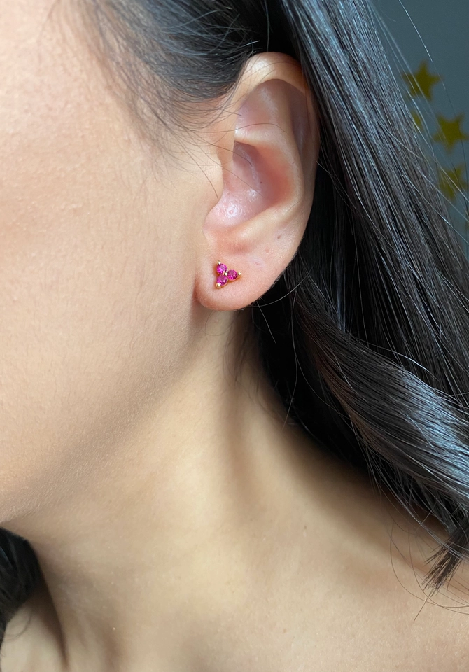 Brinco Mini Flor Pink - 3