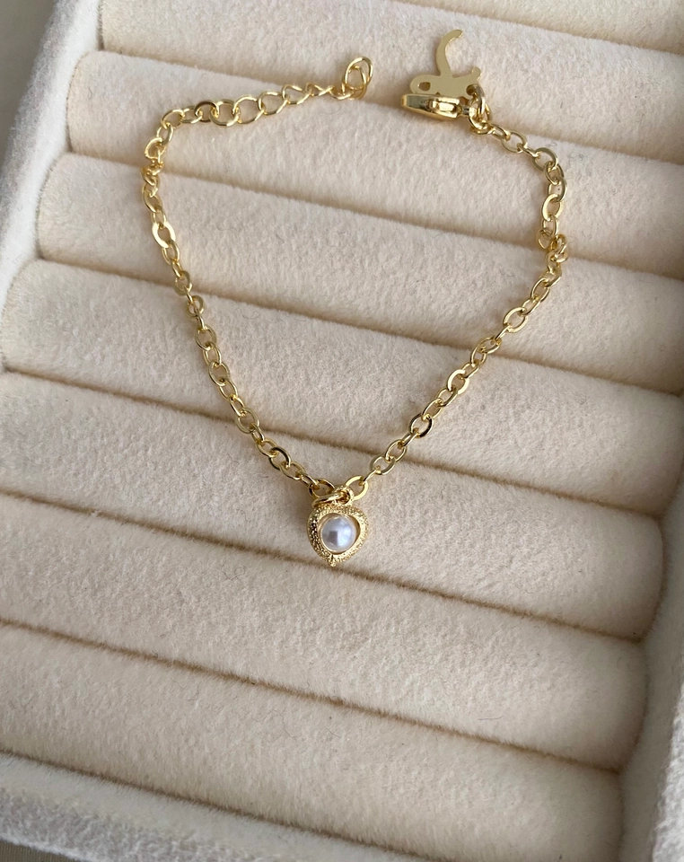 Pulseira Pérola com Coração Infantil - 1