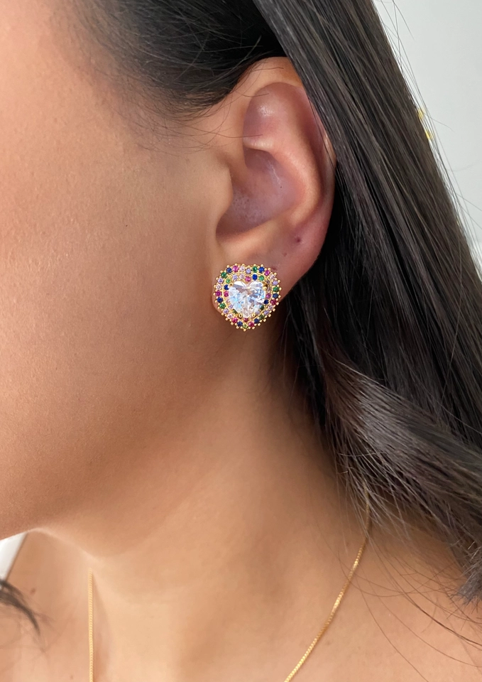 Conjunto Coração Cristal Color Luxo - 4
