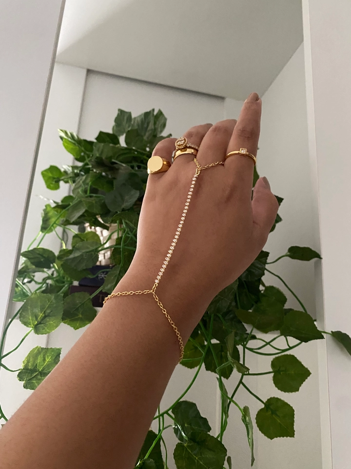 Hand Chain Elos Redondos e Riviera - 2