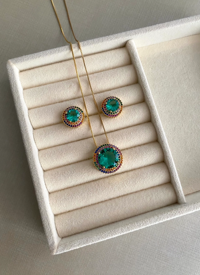 Conjunto Redondo Verde Color - 5
