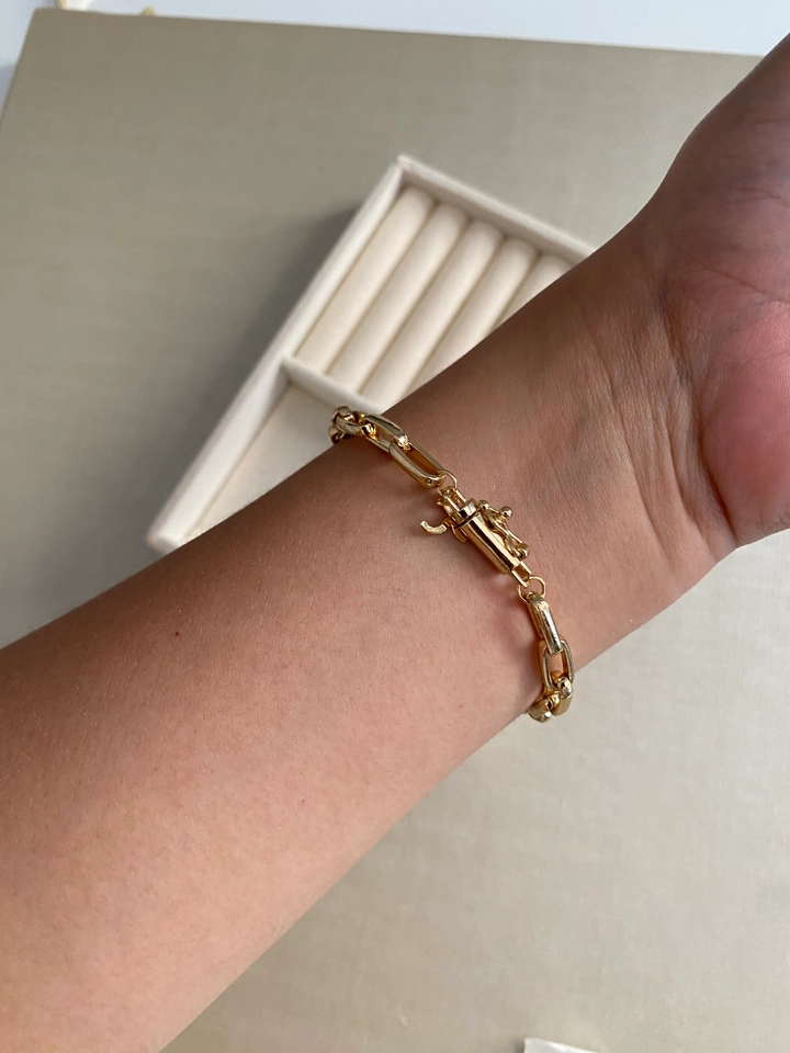 Pulseira Elos Retangulares Grossa - 3