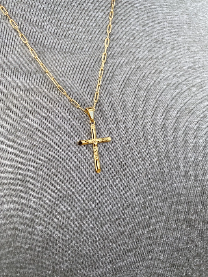 Colar de Elos Cruz com Cristo - 2