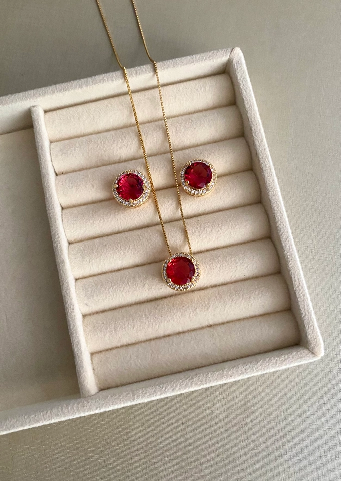 Conjunto Círculo Pink Avermelhado - 1