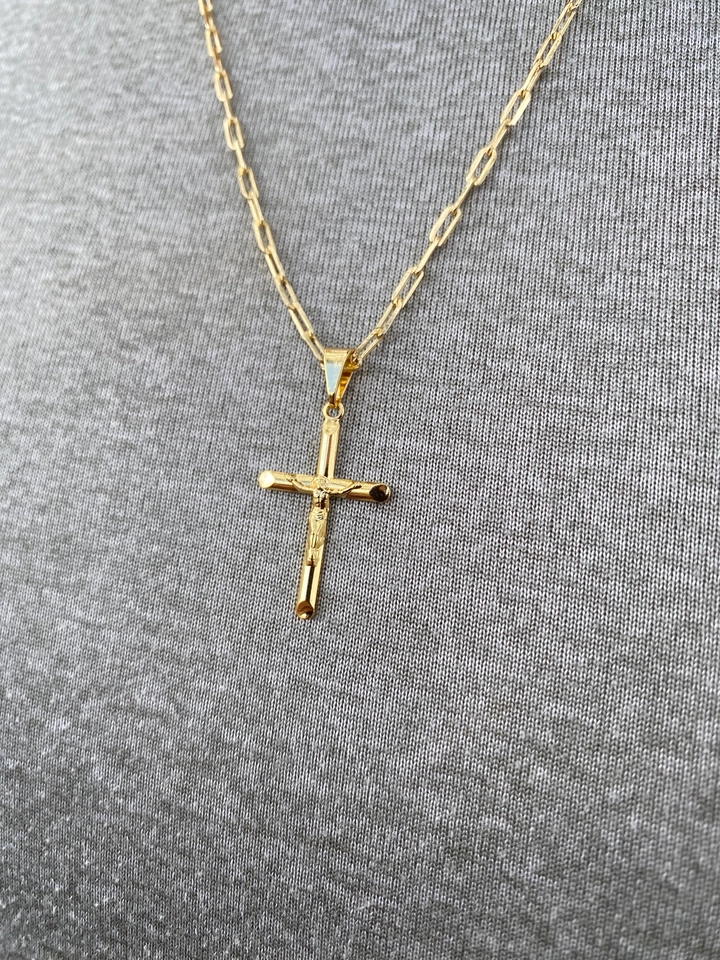 Colar de Elos Cruz com Cristo - 3