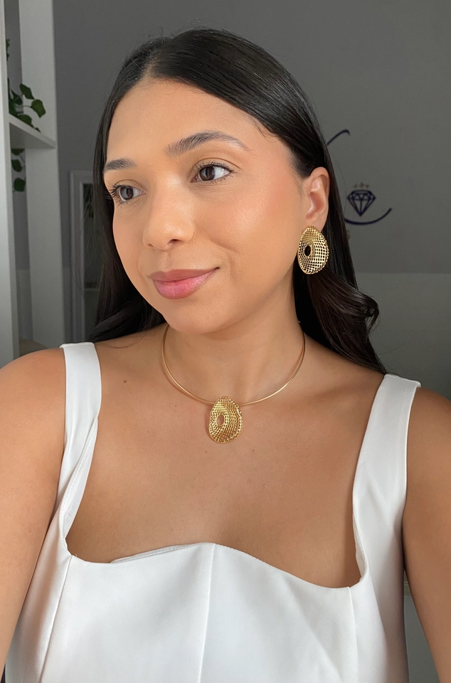 Conjunto Oval Vazado no Aro - 5